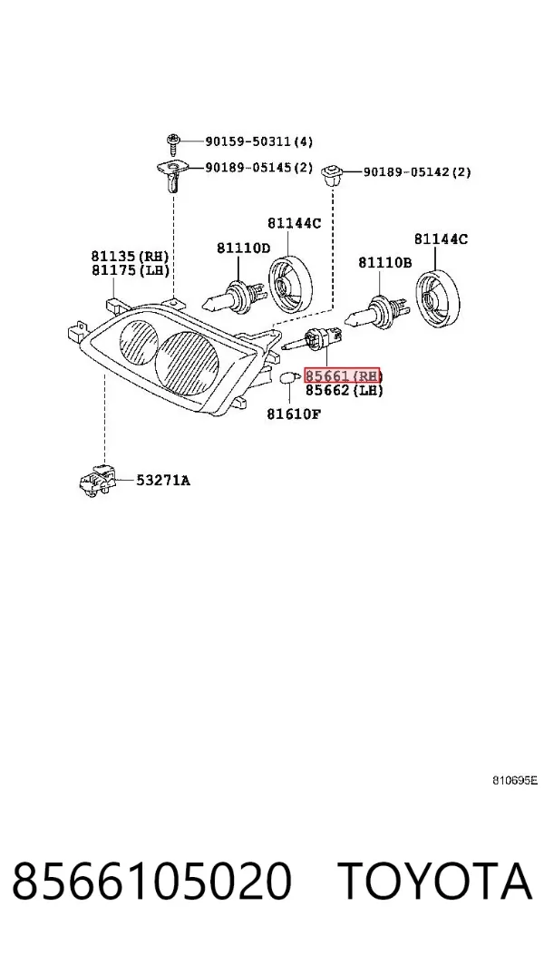 Corretor da luz 8566105020 Toyota