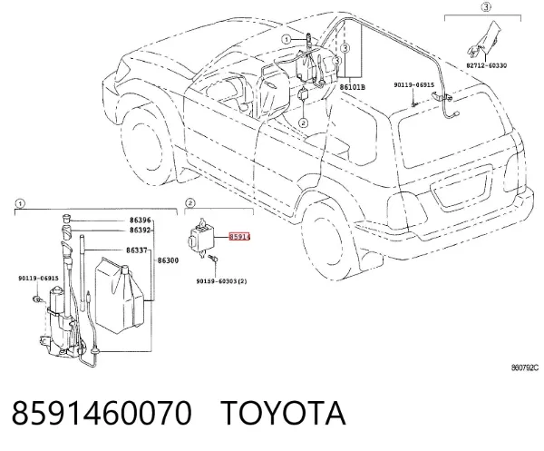 Reforçador do sinal de antena 8591460070 Toyota