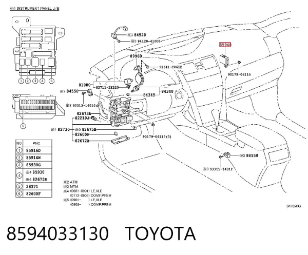 Relê de controlo de limpador pára-brisas Toyota Camry VI