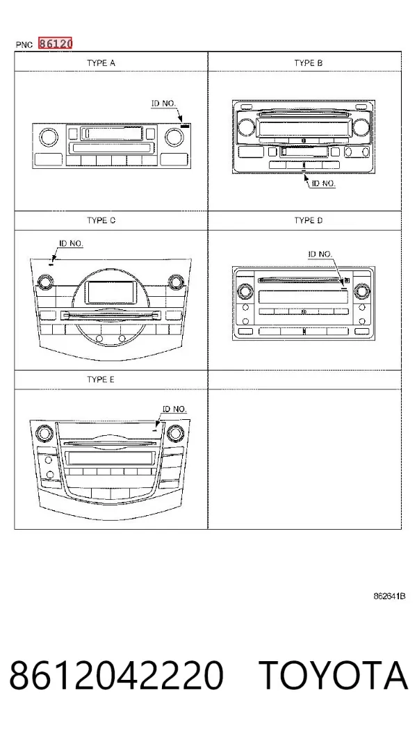 Aparelhagem de som (rádio AM/FM) 8612042220 Toyota