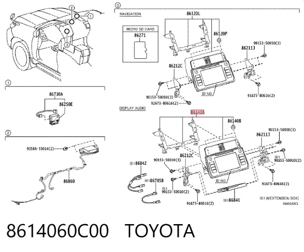 Mostrador multifuncional 8614060C00 Toyota