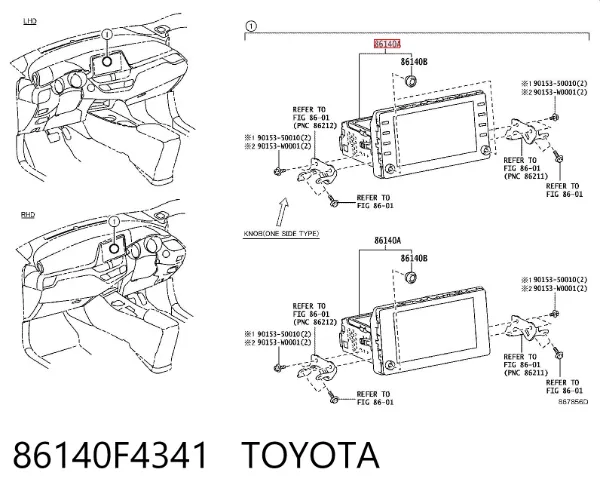 Aparelhagem de som (rádio AM/FM) Toyota C-HR X10