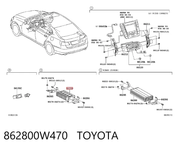 Reforçador do som de sistema de áudio 862800W470 Toyota