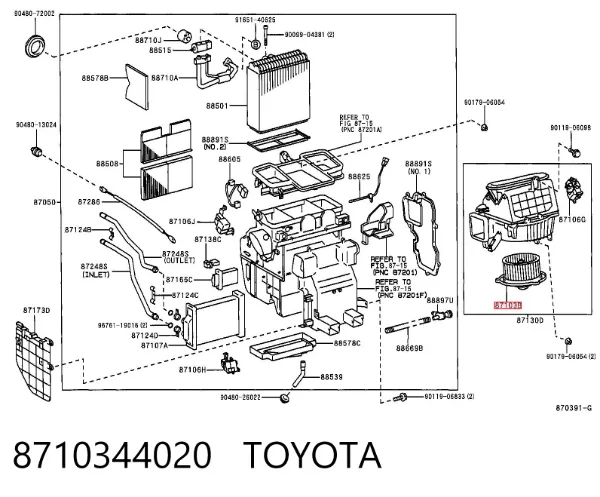Motor de ventilador de forno (de aquecedor de salão) 8710344020 Toyota