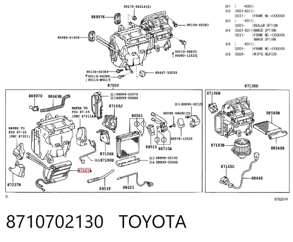 Radiador de forno (de aquecedor) 8710702130 Toyota