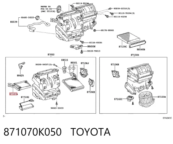 Radiador de forno (de aquecedor) 871070K050 Toyota