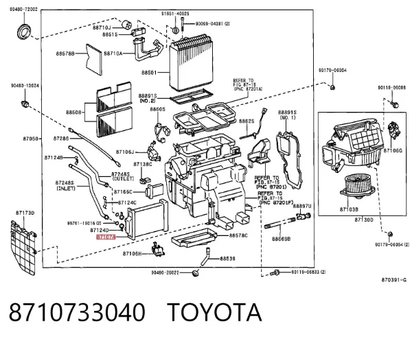 Radiador de forno (de aquecedor) Toyota Camry IV
