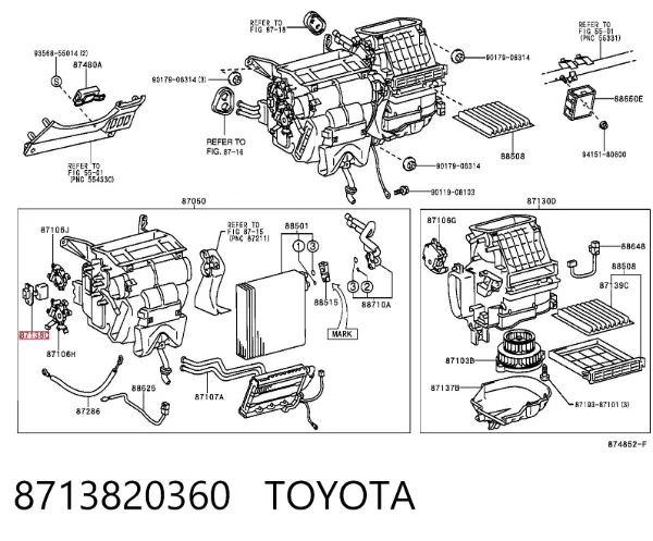 Resistor (resistência) de ventilador de forno (de aquecedor de salão) 8713820360 Toyota
