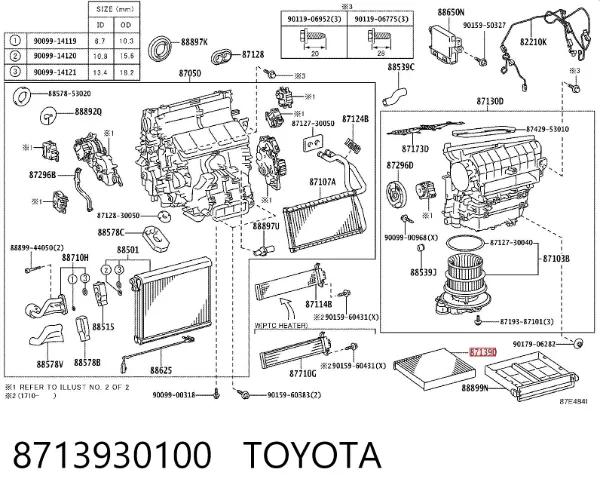 Filtro de salão 8713930100 Toyota