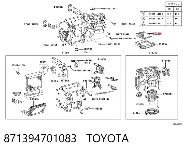 Filtro de salão 871394701083 Toyota