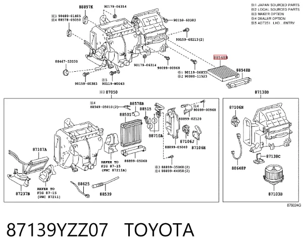 Filtro de salão 87139YZZ07 Toyota