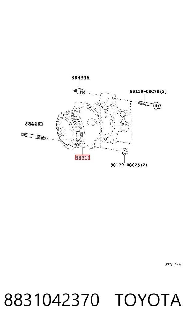 Compressor de aparelho de ar condicionado 8831042370 Toyota