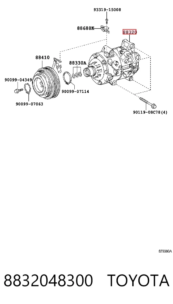 Compressor de aparelho de ar condicionado 8832048300 Toyota