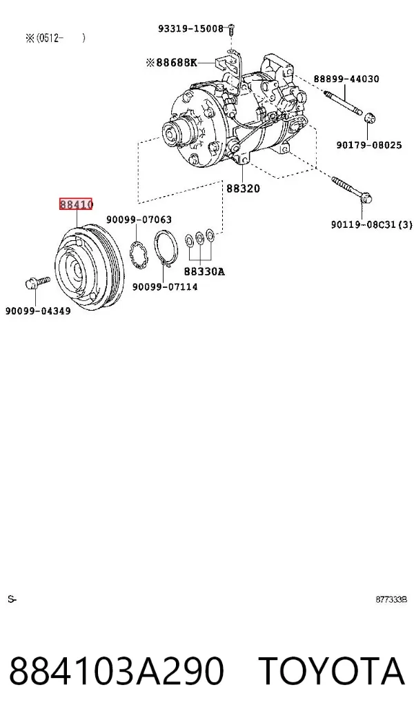 Acoplamento (bobina magnética) do compressor de aparelho de ar condicionado Lexus IS E2