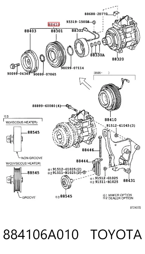 Acoplamento (bobina magnética) do compressor de aparelho de ar condicionado 884106A010 Toyota