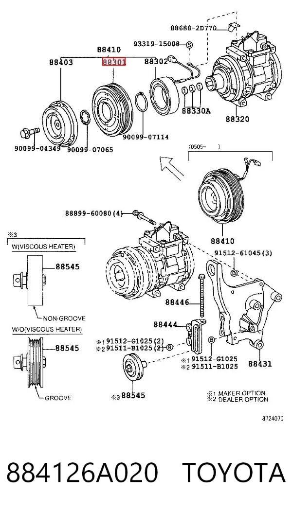 Acoplamento (bobina magnética) do compressor de aparelho de ar condicionado 884126A020 Toyota
