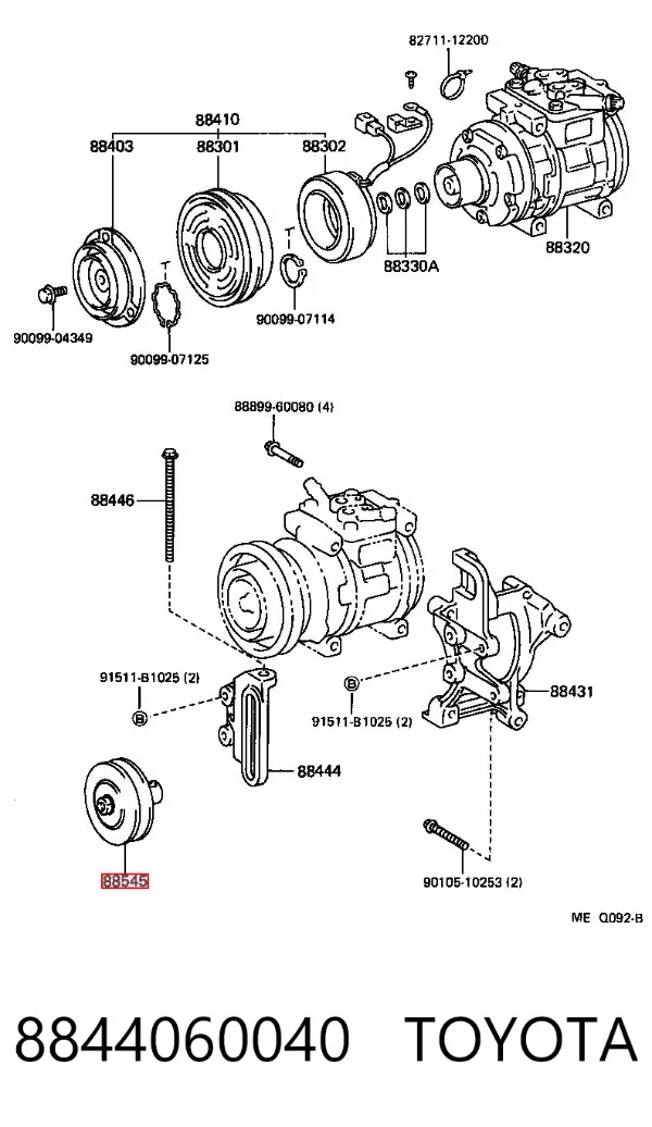 Rolo de reguladora de tensão da correia de transmissão 8844060040 Toyota