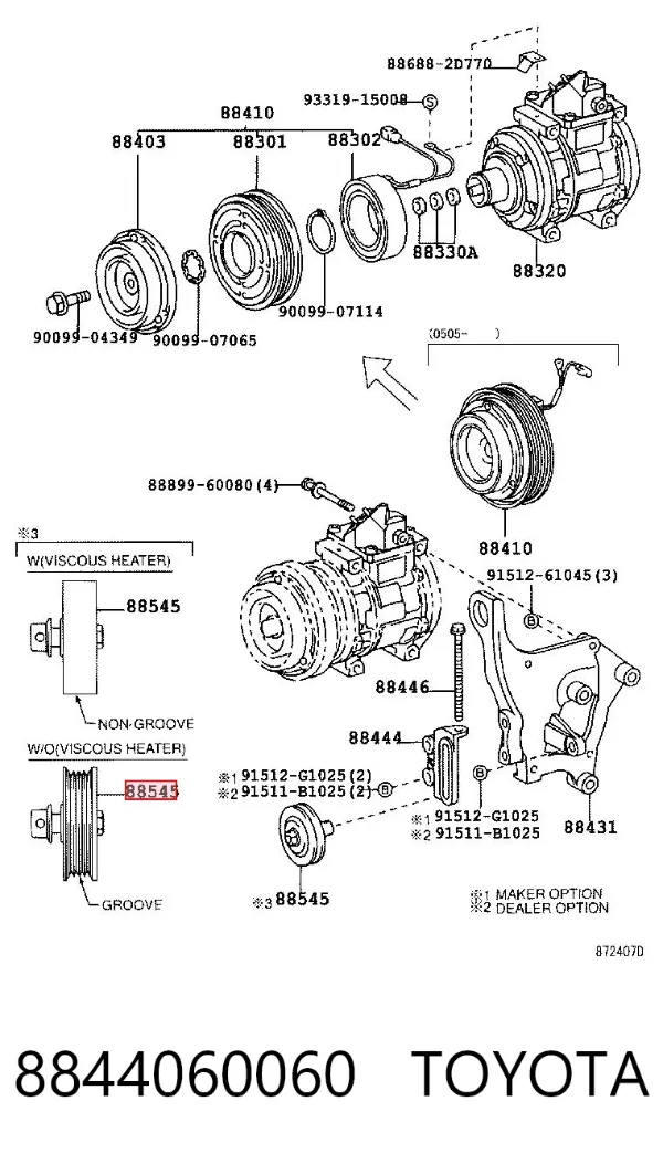 Rolo parasita da correia de transmissão 8844060060 Toyota