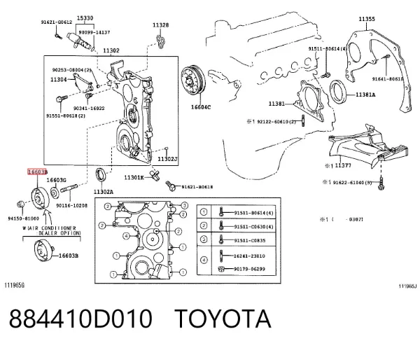 Rolo parasita da correia de transmissão 884410D010 Toyota