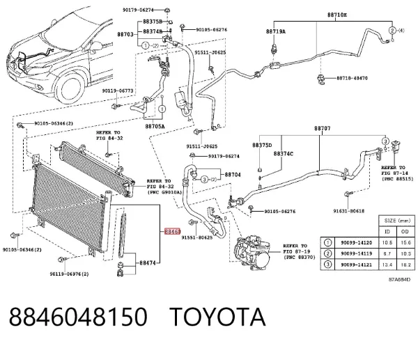 Radiador de aparelho de ar condicionado Lexus RX 270/350/450H