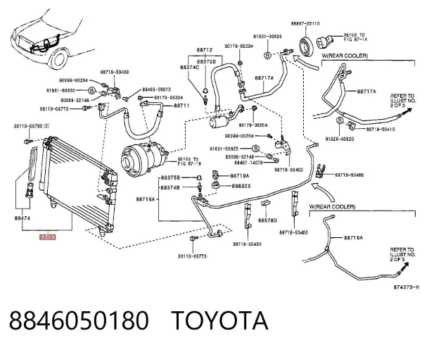 Radiador de aparelho de ar condicionado Lexus LS UCF30