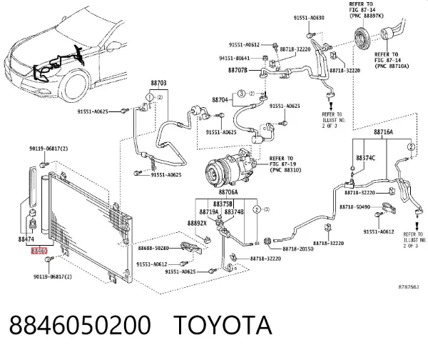 Radiador de aparelho de ar condicionado Lexus LS 460/460L