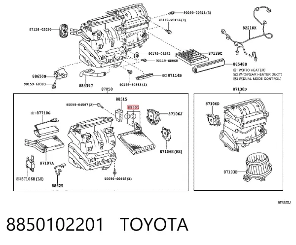 Vaporizador de aparelho de ar condicionado 8850102201 Toyota