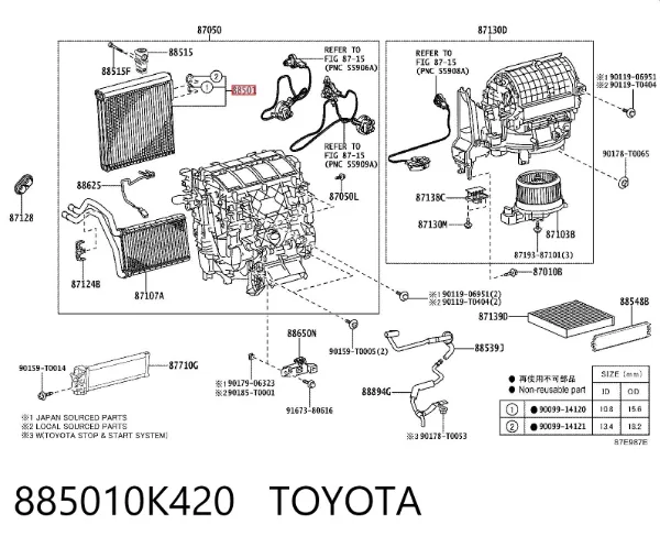 Vaporizador de aparelho de ar condicionado Toyota Hilux GUN12, GUN13