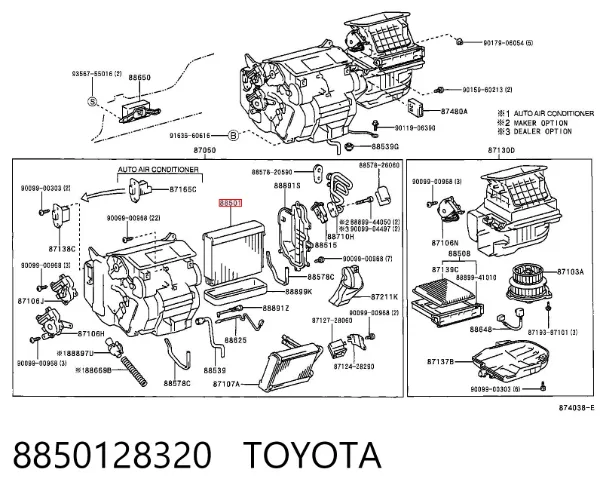 Vaporizador de aparelho de ar condicionado 8850128320 Toyota
