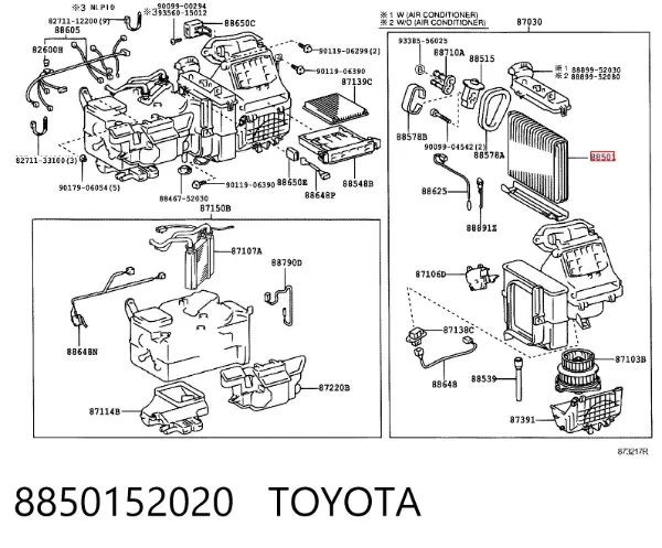 Vaporizador de aparelho de ar condicionado Toyota Yaris P10
