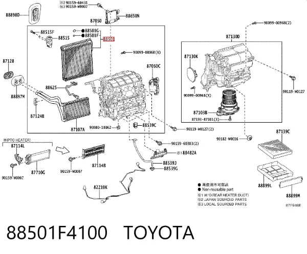 Vaporizador de aparelho de ar condicionado Toyota C-HR X10