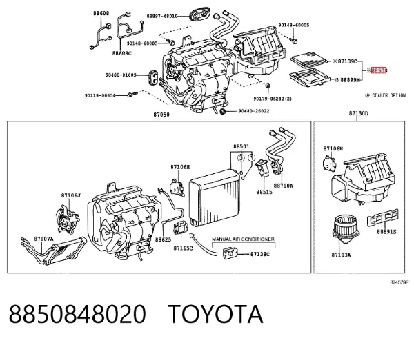Filtro de salão 8850848020 Toyota