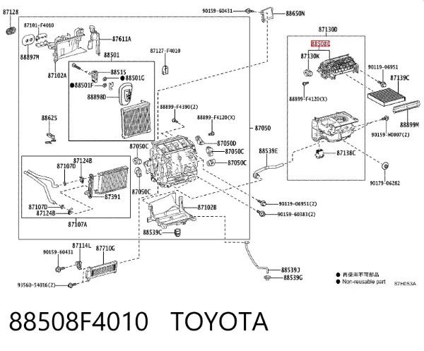 Filtro de salão 88508F4010 Toyota