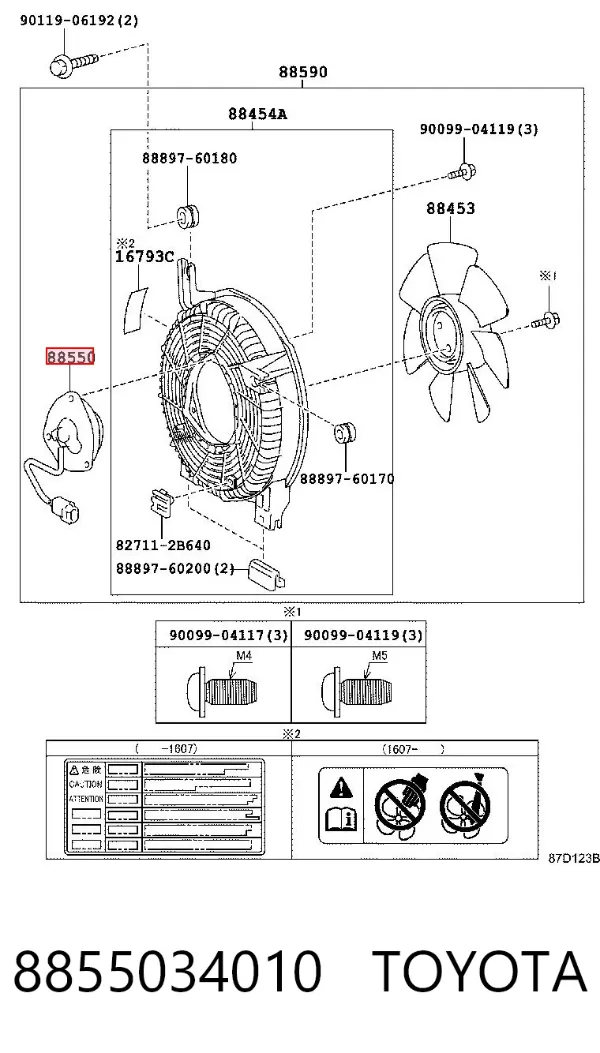 Motor de ventilador de aparelho de ar condicionado 8855034010 Toyota