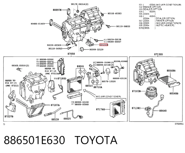  886501E630 Toyota