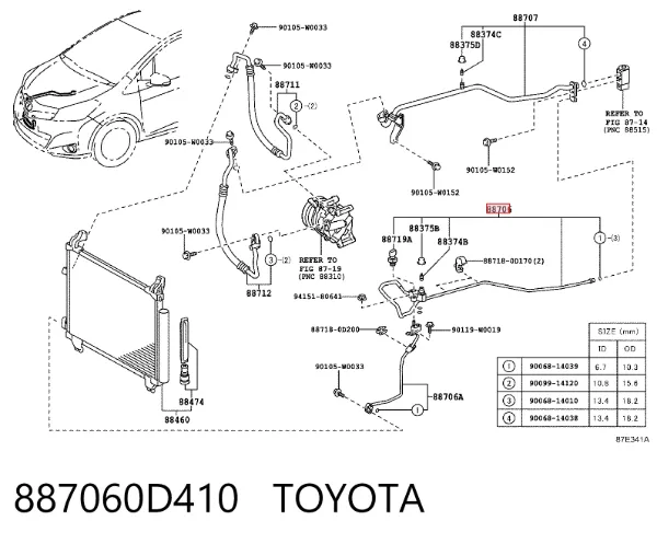  887060D410 Toyota