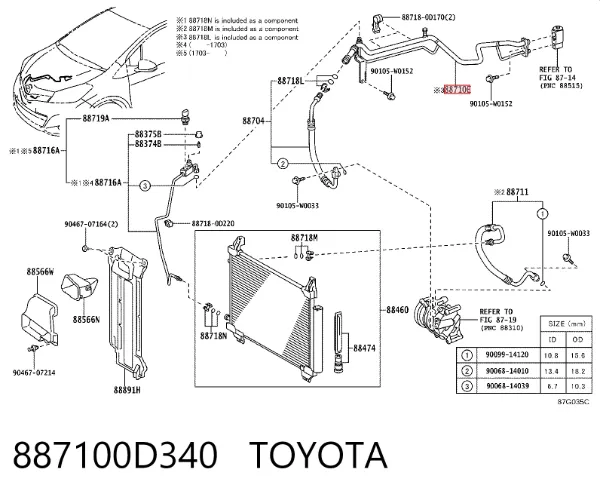  887100D340 Toyota