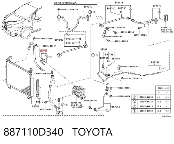  887110D340 Toyota