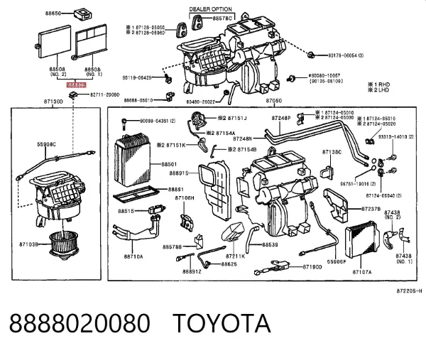 Filtro de salão 8888020080 Toyota