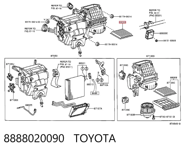 Filtro de salão 8888020090 Toyota