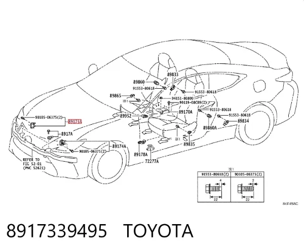 Sensor AIRBAG dianteiro 8917339495 Toyota