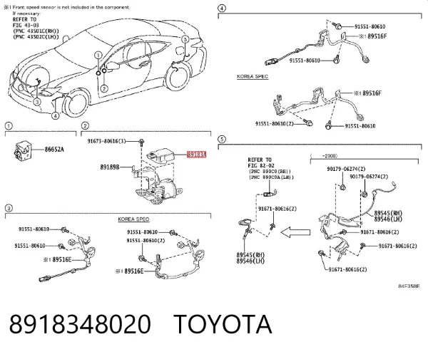 Sensor de aceleração transversal (ESP) 8918348020 Toyota