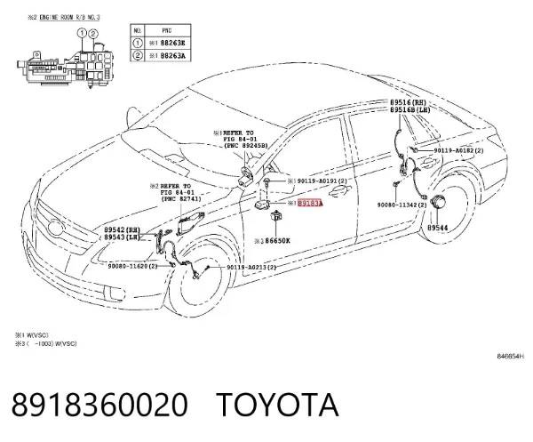 Sensor de aceleração transversal (ESP) 8918360020 Toyota