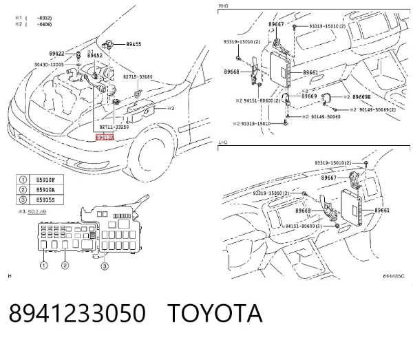 Sensor de temperatura dos gases de escape (GE), de válvula EGR 8941233050 Toyota