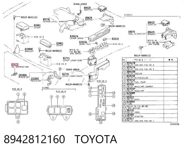 Sensor de temperatura do fluido de esfriamento (de ativação de ventilador do radiador) 8942812160 Toyota