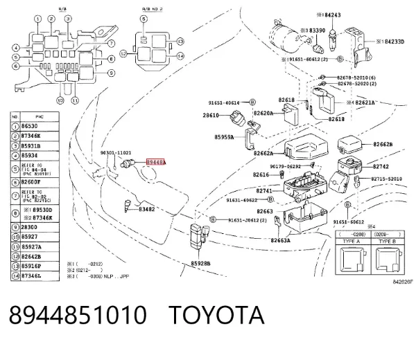 Sensor de pressão de óleo da Direção hidrâulica assistida 8944851010 Toyota