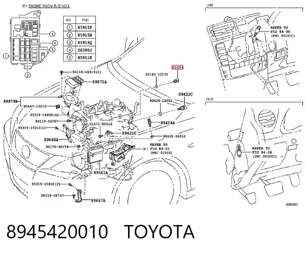Sensor de temperatura de combustível 8945420010 Toyota