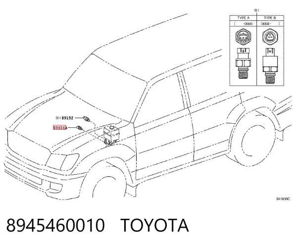 Sensor de temperatura de combustível 8945460010 Toyota