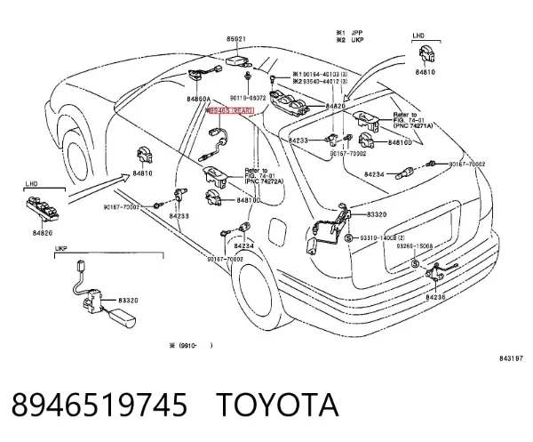 Sonda lambda, sensor de oxigênio 8946519745 Toyota