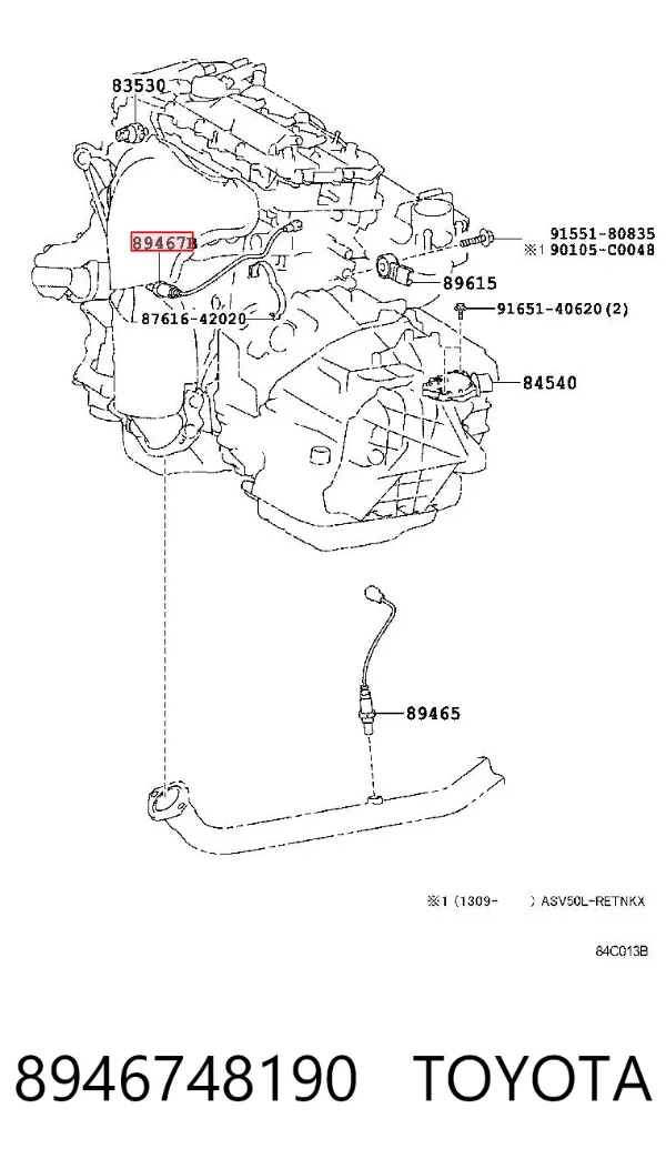 Sonda lambda, sensor de mistura pobre 8946748190 Toyota